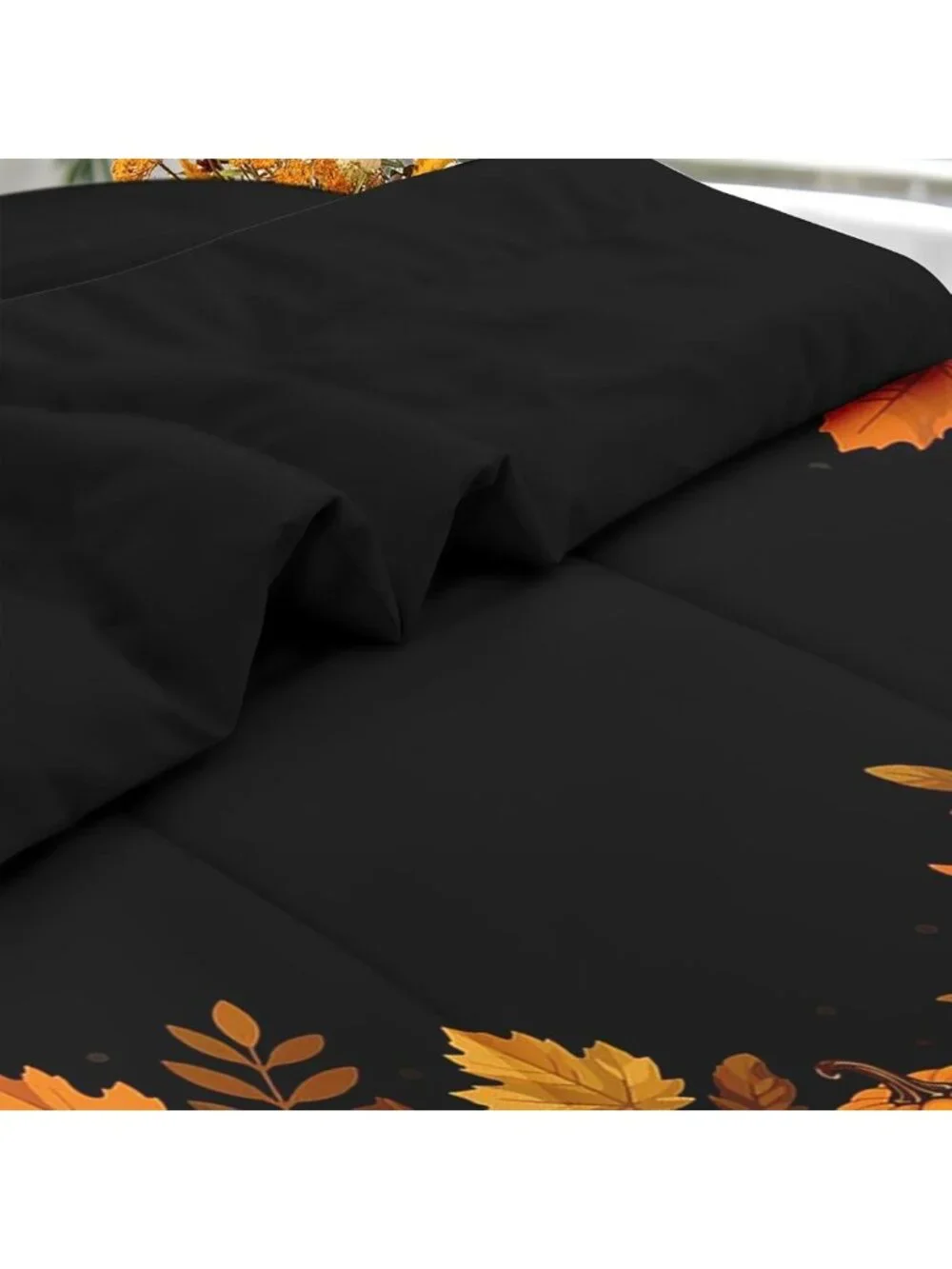 Cozy Queen Fall Comforter Set with Sheets, 7-Piece Pumpkin-Themed Bedding